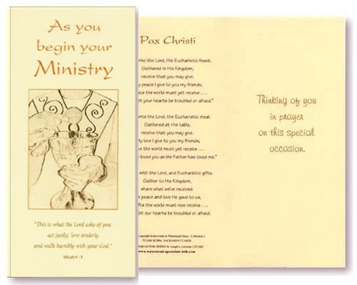Ministry Card -  As You Begin Your Ministry