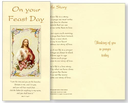 Sacred Heart Feast Day Card
