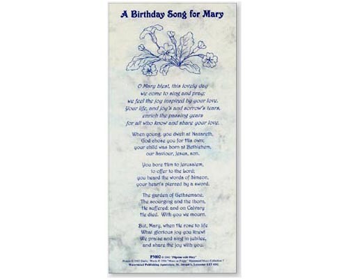 Mary's Birthday Song Notecard