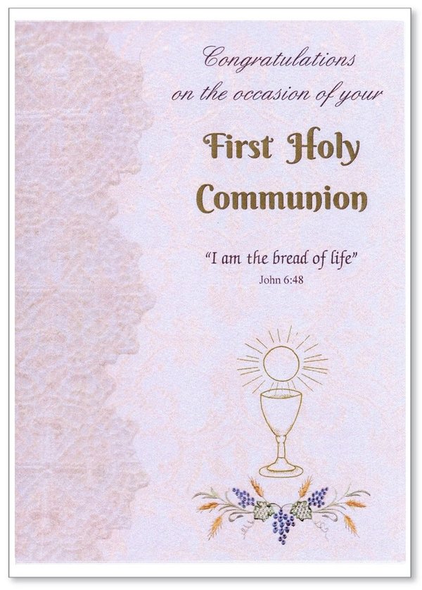 First Holy Communion Keepsake Card with Insert